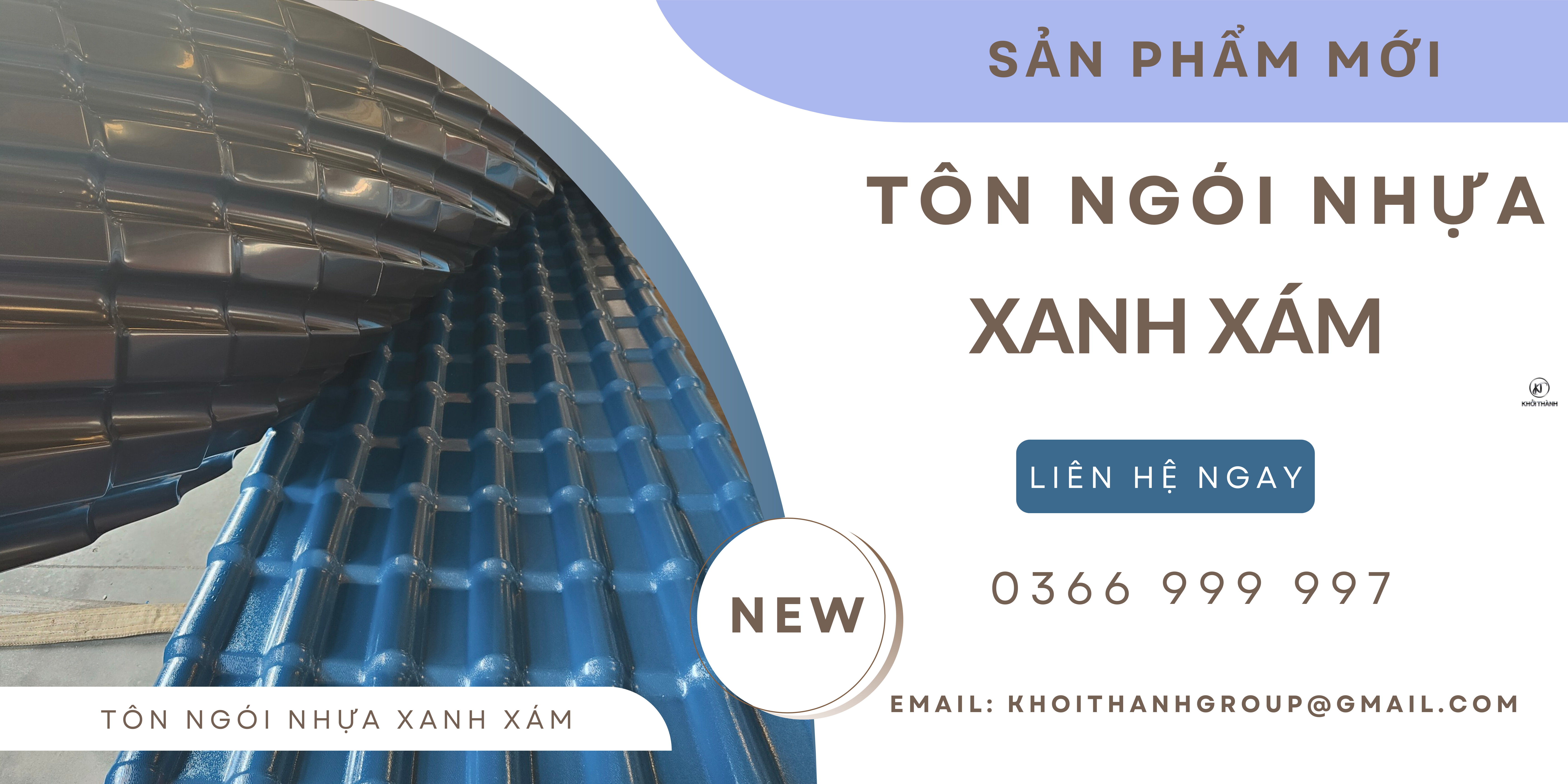 Tôn ngói nhựa xanh xám Khởi Thành