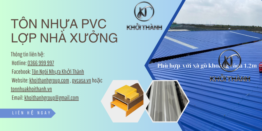 Tấm Lợp PVC Khổ Rộng 1.2m, Tôn nhựa cách nhiệt