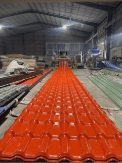 Ngói nhựa PVC/ASA màu đỏ ngói