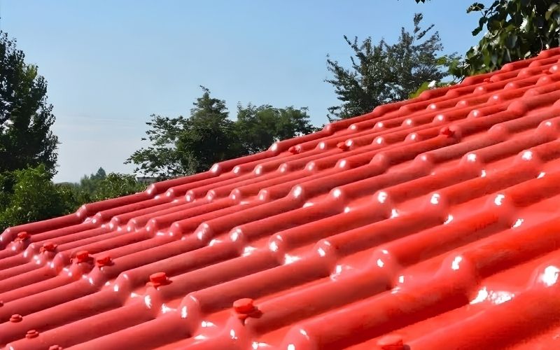 Ngói nhựa PVC/ASA màu đỏ ngói - Công trình thực tế