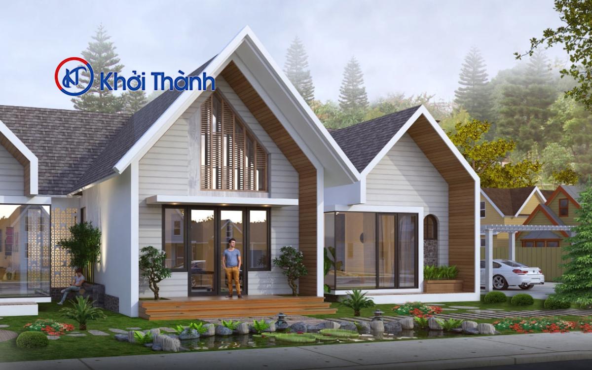 Biệt thự mini sân vườn lợp tôn nhựa nhỏ gọn nhưng đầy đủ tiện nghi