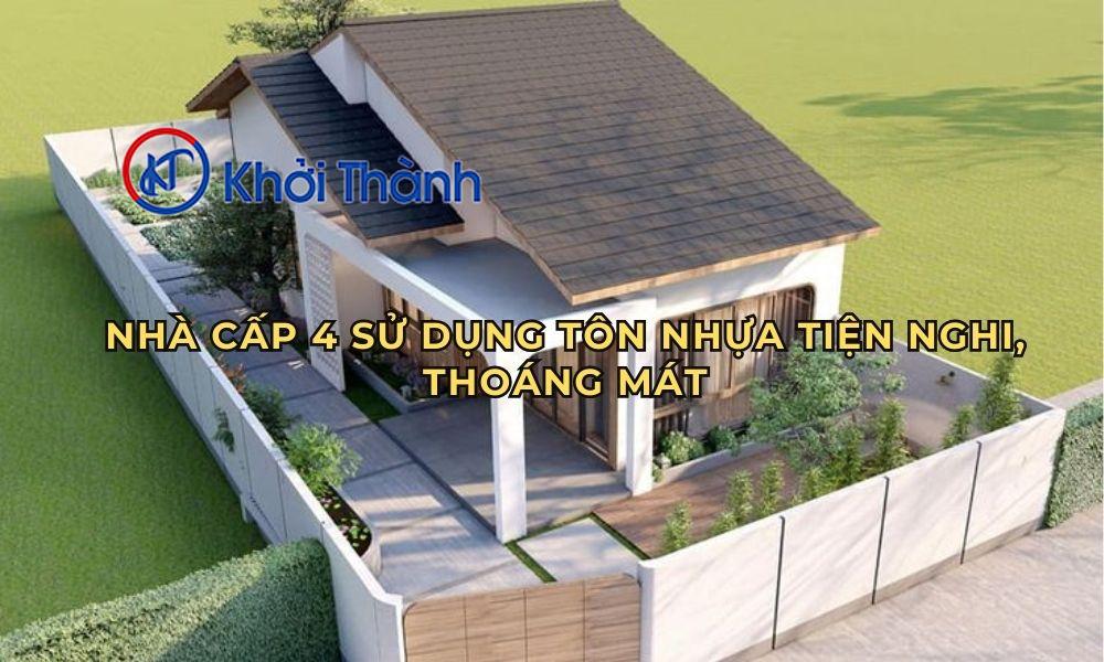 Thiết kế nhà cấp 4 sử dụng tôn nhựa tiện nghi, thoáng mát