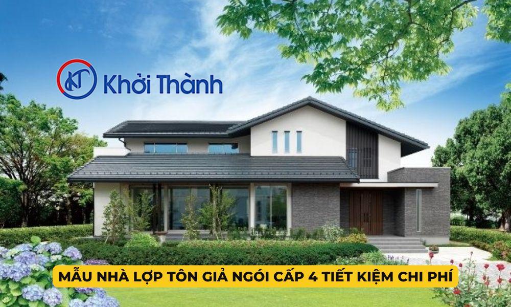 Mẫu nhà lợp tôn giả ngói vườn rộng rãi