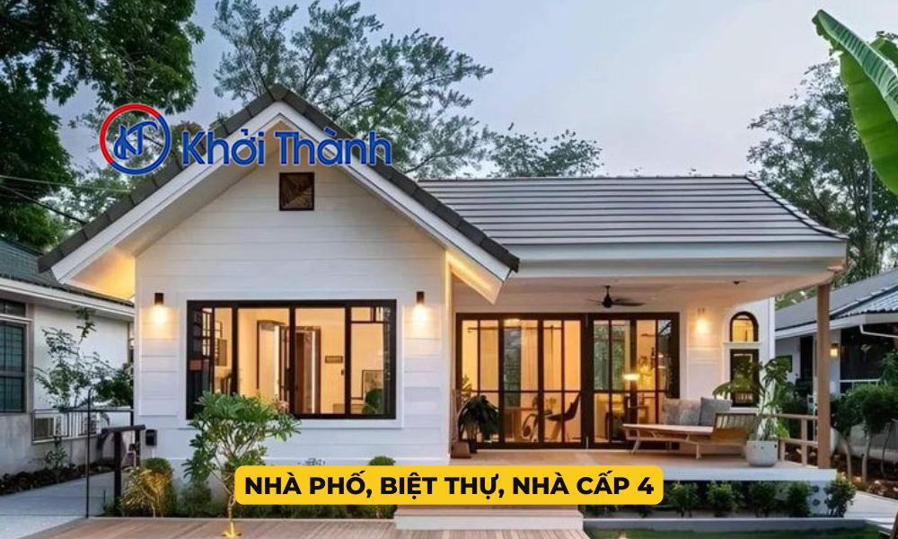 Nhà ở dân dụng: Nhà phố, biệt thự, nhà cấp 4