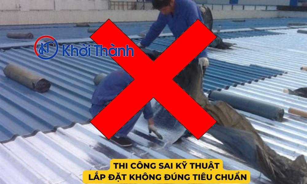 Thi công sai kỹ thuật, lắp đặt không đúng tiêu chuẩn