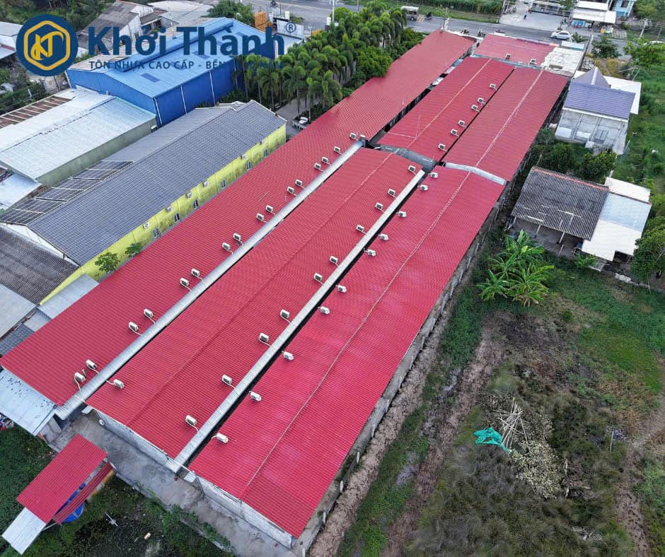 Công trình nhà trọ lợp tôn nhựa