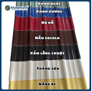 Bảng màu tôn nhựa giá rẻ tại Trà Vinh