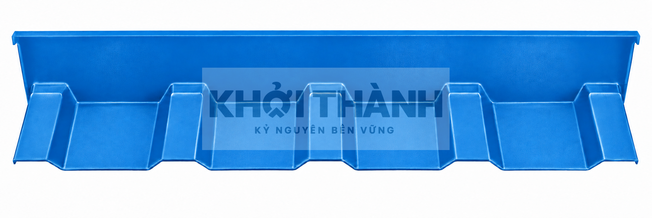 Tấm ốp tường 5 sóng theo catalogue Khởi Thành – minh họa màu xanh