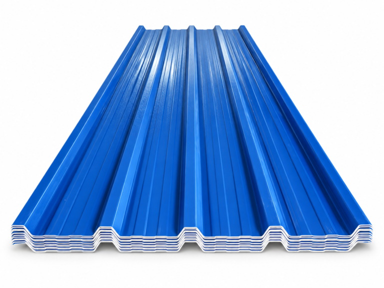 Tôn nhựa PVC/ASA 4 lớp 5 sóng vuông màu xanh dương
