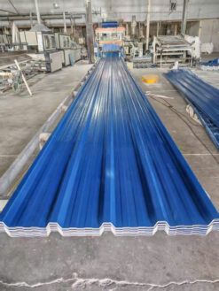 Tôn nhựa PVC/ASA 4 lớp 5 sóng vuông màu xanh dương